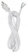 Satco Products 90/2413 - 10 Foot 18/3 SVT 105C Heavy Duty Cord Set; White Finish; 100 Carton; 3 Prong Molded Plug; Stripped