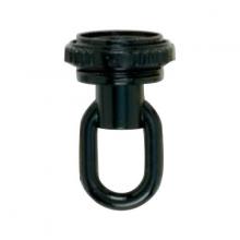 Satco Products 90/2421 - 1/8 IP Screw Collar Loop With Ring; 25lbs Max; Glossy Black Finish