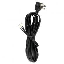 Satco Products 90/2435 - 10 Foot 18/3 SPT-2 105C Flat Plug Cord Set; Black Finish; No Hank; 100 Carton; Molded Plug; Tinned