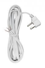 Satco Products 90/2459 - 10 Foot 18/3 SPT-2 105C Flat Plug Cord Set; White Finish; No Hank; 100 Carton; Molded Plug; Tinned