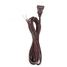 Satco Products 90/2462 - 10 Foot 18/2 SPT-1 105C Cord Set; Brown Finish; 48" Hank; 150 Carton; Molded Polarized Plug;
