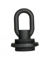 Satco Products 90/2614 - 1/4 IP Screw Collar Loop With Ring; 25lbs Max; Flat Black Finish