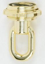 Satco Products 90/335 - 1/4 IP Matching Screw Collar Loop With Ring; 25lbs Max; Brass Plated Finish