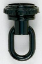 Satco Products 90/339 - 1/4 IP Matching Screw Collar Loop With Ring; 25lbs Max; Glossy Black Finish