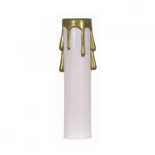 Satco Products 90/352 - Plastic Drip Candle Cover; White Plastic With Gold Drip; 13/16" Inside Diameter; 7/8"