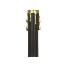 Satco Products 90/366 - Plastic Drip Candle Cover; Black Plastic With Gold Drip; 13/16" Inside Diameter; 7/8"