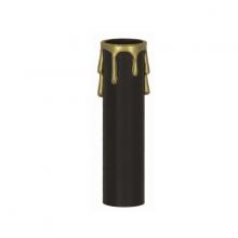 Satco Products 90/375 - Plastic Drip Candle Cover; Black Plastic With Gold Drip; 1-3/16" Inside Diameter; 1-1/4"