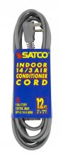 Satco Products 93/5003 - 12 Foot Gray Heavy Duty Air Conditioner/Appliance Cord; 14/3 Ga. SPT-3 Gray Cord With Sleeve;