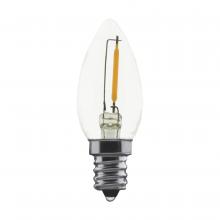Satco Products S11308 - 0.7 Watt LED; C7; Clear; 2700K; Candelabra base; 120 Volt; Carded 2 Pack