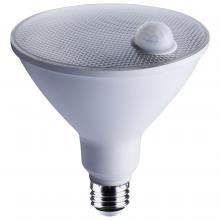 Satco Products S11443 - 14 Watt PAR38 LED; White; 3000K; 1100 Lumens; 120 Volt; PIR Sensor; Non-Dimmable