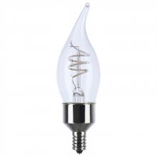 Satco Products S11526 - 4 Watt LED; Reminiscent; Flex Gray Coil Filament; CA11; Candelabra Base; 2700K CCT; Clear; 120 Volt