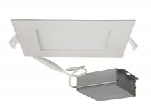 Satco Products S11612 - 12 watt LED Direct Wire Downlight; Edge-lit; 6 inch; 3000K; 120 volt; Dimmable; Square; Remote