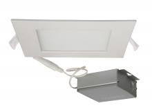 Satco Products S11613 - 12 watt LED Direct Wire Downlight; Edge-lit; 6 inch; 4000K; 120 volt; Dimmable; Square; Remote