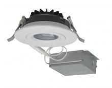 Satco Products S11618 - 12 watt LED Direct Wire Downlight; Gimbaled; 4 inch; 3000K; 120 volt; Dimmable; Round; Remote