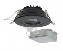 Satco Products S11619 - 12 watt LED Direct Wire Downlight; Gimbaled; 4 inch; 3000K; 120 volt; Dimmable; Round; Remote