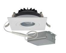 Satco Products S11621 - 12 watt LED Direct Wire Downlight; Gimbaled; 4 inch; 3000K; 120 volt; Dimmable; Square; Remote