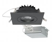 Satco Products S11622 - 12 watt LED Direct Wire Downlight; Gimbaled; 4 inch; 3000K; 120 volt; Dimmable; Square; Remote