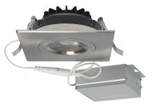 Satco Products S11623 - 12 watt LED Direct Wire Downlight; Gimbaled; 4 inch; 3000K; 120 volt; Dimmable; Square; Remote