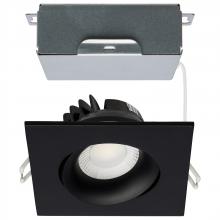 Satco Products S11628R1 - 12 Watt LED Direct Wire Downlight; Gimbaled; 3.5 Inch; CCT Selectable; Square; Remote Driver; Black