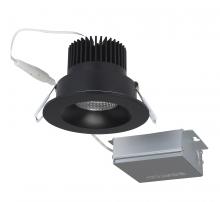 Satco Products S11631 - 12 watt LED Direct Wire Downlight; 3.5 inch; 3000K; 120 volt; Dimmable; Round; Remote Driver; Black