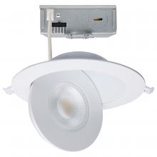 Satco Products S11860 - 15 Watt; CCT Selectable; LED Direct Wire Downlight; Gimbaled; 6 Inch Round; Remote Driver; White