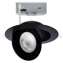 Satco Products S11862 - 15 Watt; CCT Selectable; LED Direct Wire Downlight; Gimbaled; 6 Inch Round; Remote Driver; Black
