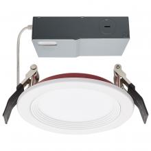 Satco Products S11865 - 10 Watt LED; Fire Rated 4 Inch Direct Wire Downlight; Round Shape; White Finish; CCT Selectable; 120