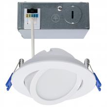 Satco Products S11878 - 11 Watt; 4"; Directional Low-Profile Downlight; CCT Selectable; 120 Volt; White Finish