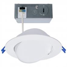 Satco Products S11879 - 14 Watt; 6"; Directional Low-Profile Downlight; CCT Selectable; 120 Volt; White Finish