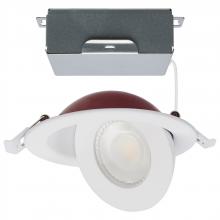 Satco Products S11880 - 9 Watt LED; Fire Rated; 4 Inch Direct Wire Directional Downlight; Round Shape; White Finish; CCT
