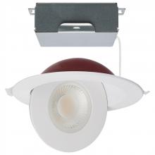 Satco Products S11881 - 15 Watt LED; Fire Rated; 6 Inch Direct Wire Directional Downlight; Round Shape; White Finish; CCT
