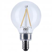Satco Products S12471 - 3 Watt G16.5 LED; Candelabra Base; Clear; 3000K CCT; 120 Volt