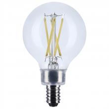Satco Products S12472 - 4 Watt G16.5 LED; Candelabra Base; Clear; 3500K CCT; 120 Volt