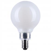 Satco Products S12474 - 4.5 Watt G16.5 LED; Candelabra Base; White Finish; 3000K CCT; 120 Volt