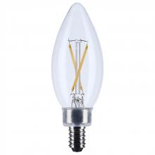 Satco Products S12490 - 3 Watt B11 LED; Candelabra Base; Clear; 3000K CCT; 120 Volt
