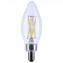Satco Products S12492 - 4 Watt B11 LED; Candelabra Base; Clear; 3000K CCT; 120 Volt; 10-pk