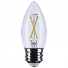 Satco Products S12499 - 3 Watt B11 LED; Medium Base; Clear; 3000K CCT; 120 Volt