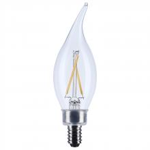 Satco Products S12505 - 3 Watt CA10 LED; Candelabra Base; Clear; 3000K CCT; 120 Volt