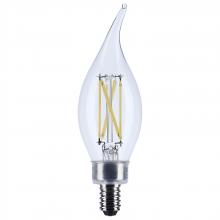 Satco Products S12506 - 4 Watt CA10 LED; Candelabra Base; Clear; 3500K CCT; 120 Volt