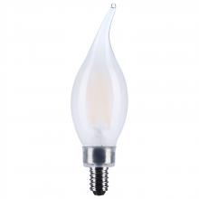 Satco Products S12507 - 4 Watt CA10 LED; Candelabra Base; Frost Finish; 3500K CCT; 120 Volt