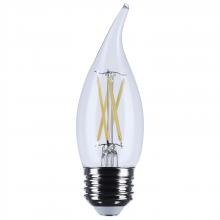 Satco Products S12511 - 4 Watt CA10 LED; Medium Base; Clear; 5000K CCT; 120 Volt
