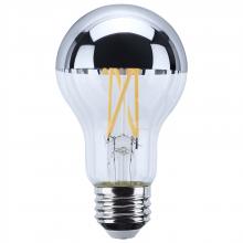 Satco Products S12537 - 8 Watt A19 LED; Medium Base; 2700K CCT; Silver Crown; 60 Watt Replacement
