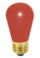 Satco Products S4561 - 11 Watt S14 Incandescent; Ceramic Red; 2500 Average rated hours; Medium base; 130 Volt; Carded