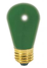 Satco Products S4562 - 11 Watt S14 Incandescent; Ceramic Green; 2500 Average rated hours; Medium base; 130 Volt; Carded