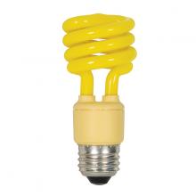 Satco Products S5511 - 13 Watt; Mini Spiral Compact Fluorescent; Bug Yellow; Medium base; 120 Volt