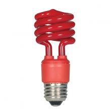Satco Products S5512 - 13 Watt; Mini Spiral Compact Fluorescent; Red; Medium base; 120 Volt