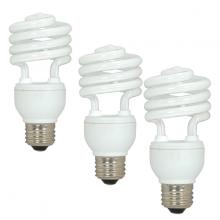 Satco Products S5543 - 18 Watt; Mini Spiral Compact Fluorescent; 5000K; 82 CRI; Medium base; 120 Volt; 3-pack