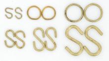 Satco Products S70/157 - 12 Assorted Brass "S" Hooks And Rings