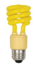Satco Products S7267 - 13 Watt; Mini Spiral Compact Fluorescent; Yellow color; Medium base; 120 Volt