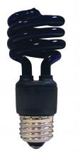 Satco Products S7277 - 13 Watt; Mini Spiral Compact Fluorescent; Black light; Medium base; 120 Volt